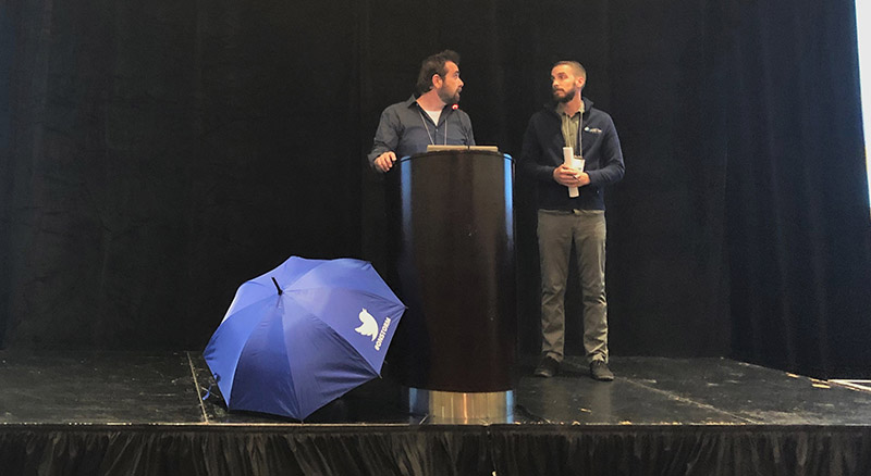 Jamie Duncan and Leland Wilbur at 2019 Flood Forecasting and Warning Workshop