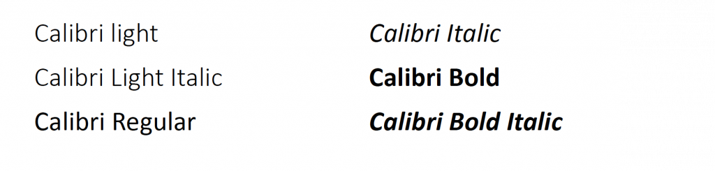 Calibri Font