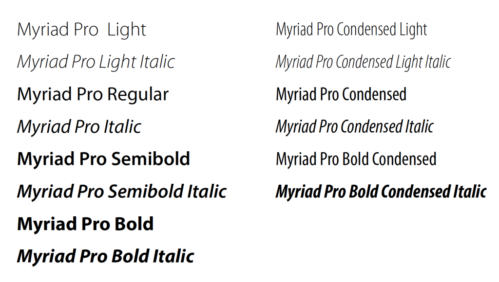 Myriad Pro Font