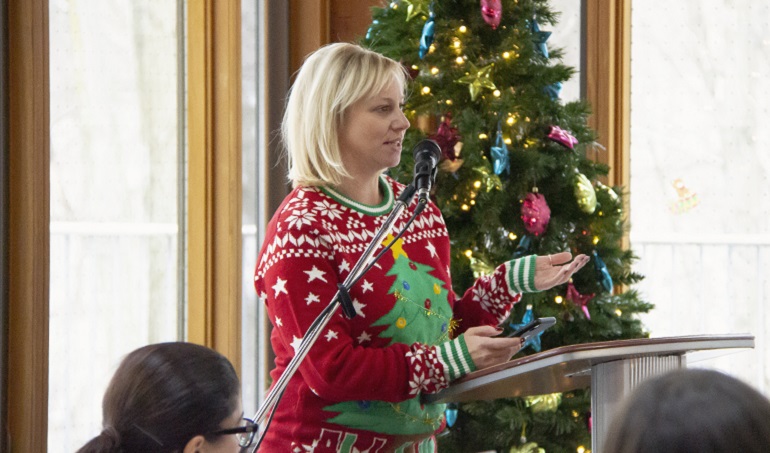 TRCA chair Jennifer Innis speaks at annual pancake breakfast