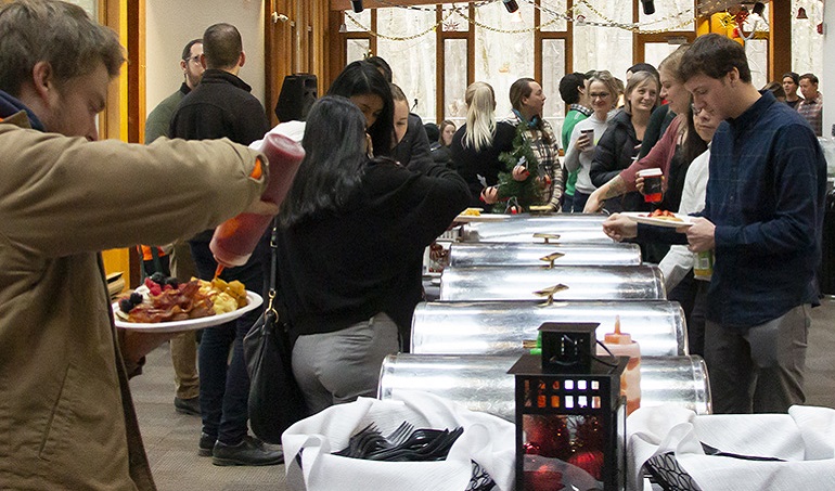 TRCA staff members enjoy buffet at annual pancake breakfast