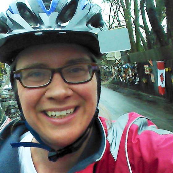 People Power Challenge participant bicycles to work