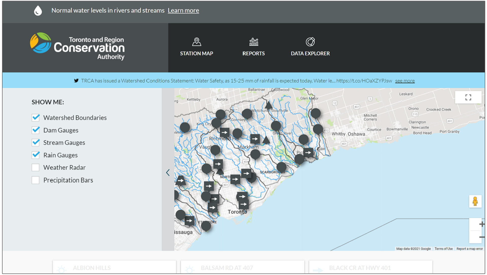 TRCA Real-Time Gauging Hub