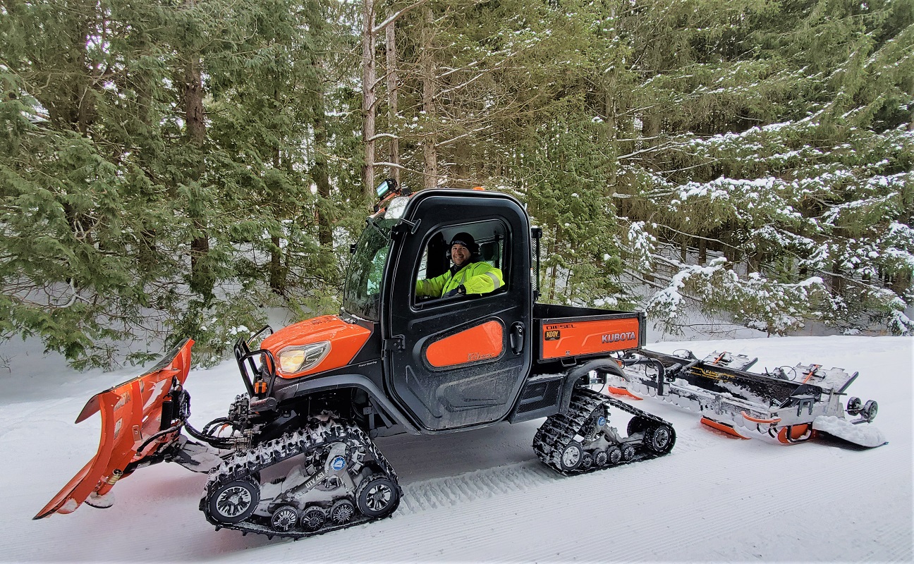 TRCA staff conduct winter ski trail maintenance at Albion Hills Conservation Park