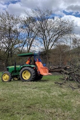 TRCA forestry team member Trevor Hill removing Buckthorn at David Dunlop Observatory in partnership with the City of Richmond Hill
