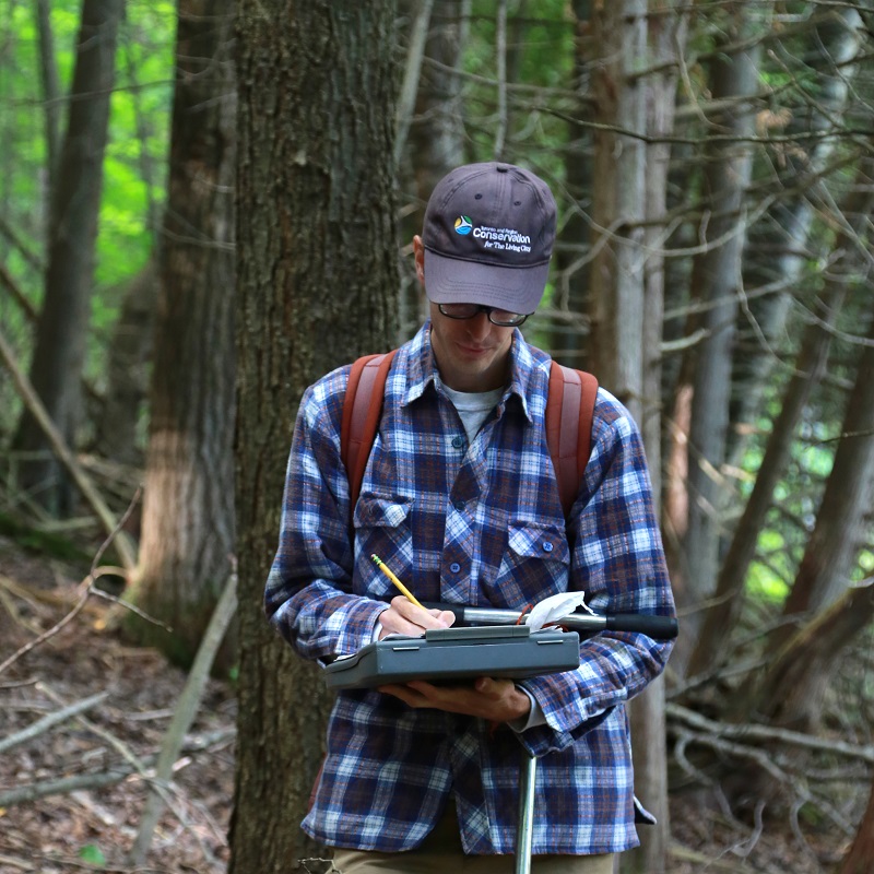 TRCA team member conducts terrestrial habitat and species monitoring