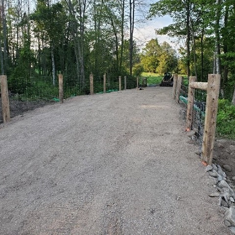 TRCA team members construct livestock crossing on private land in Caledon to protect sensitive habitat