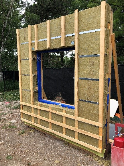 wall assembly of new TRCA administrative building showing insulation