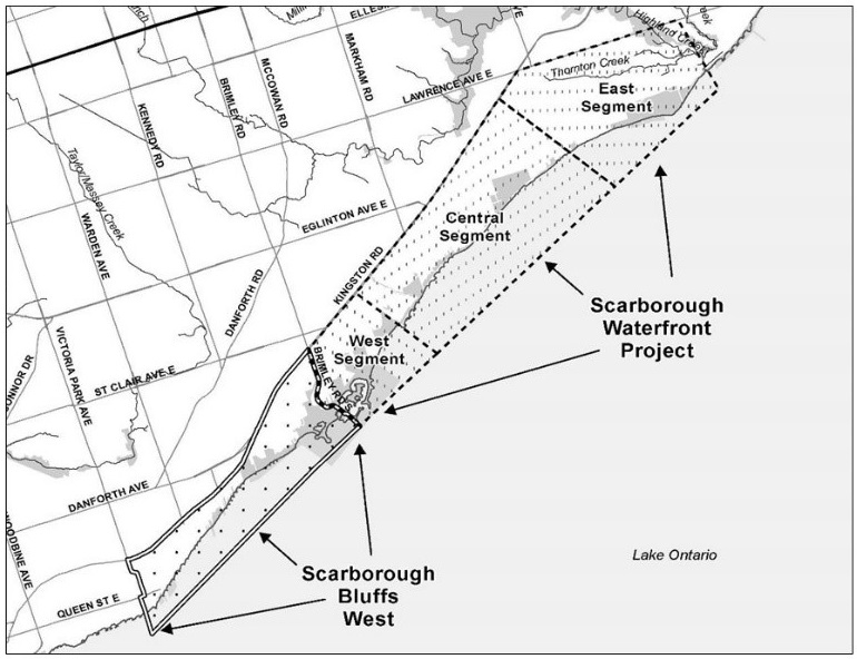 Scarborough Waterfront Project study area map