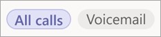 Switch from your call queue history to the support team’s shared voicemail by selecting an option near the top of the screen