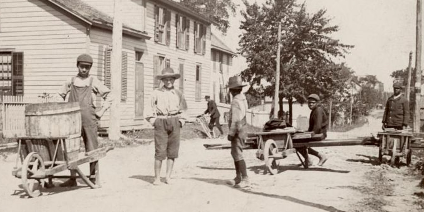archival photograph of Black Ontarians in rural village during the 1800s